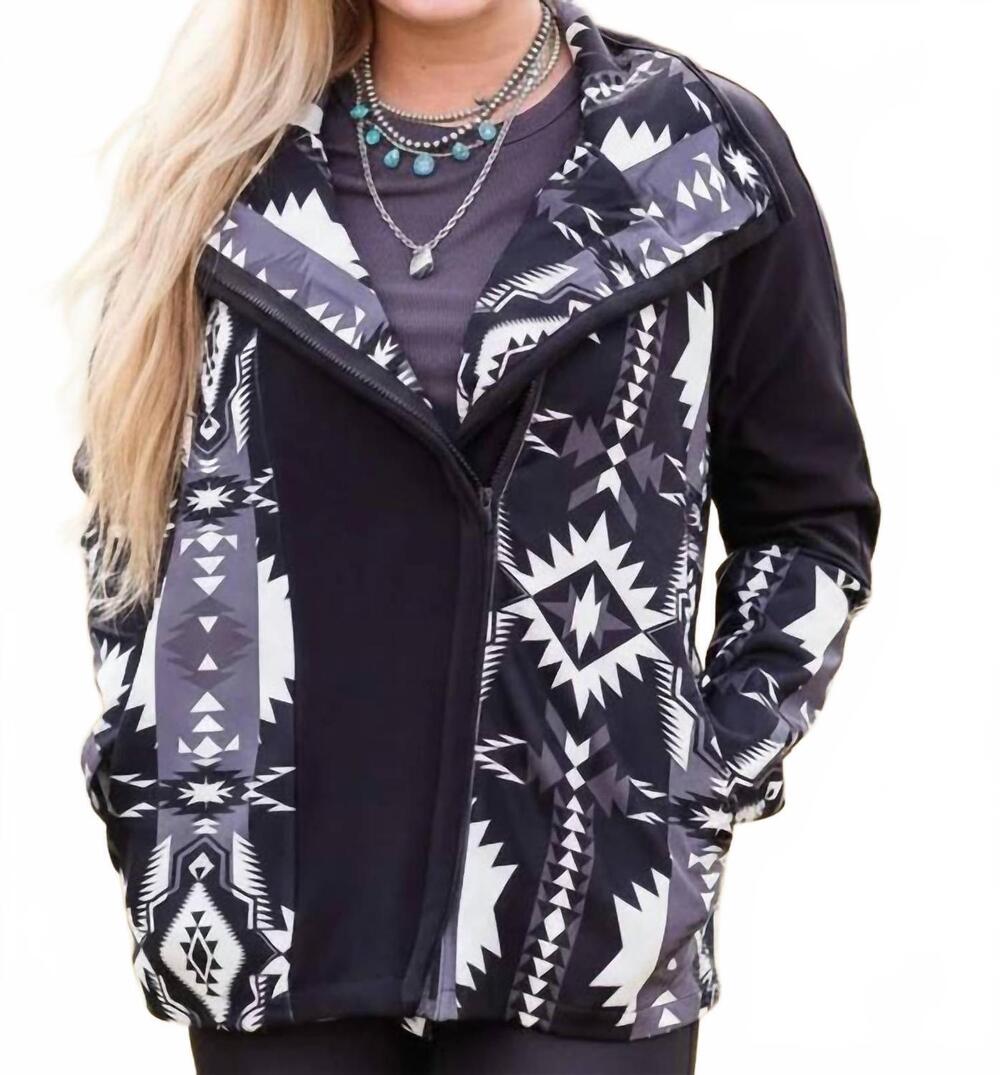 NEW CRAZY TRAIN trail blazer aztec jacket in black and white - Picture 1 of 3